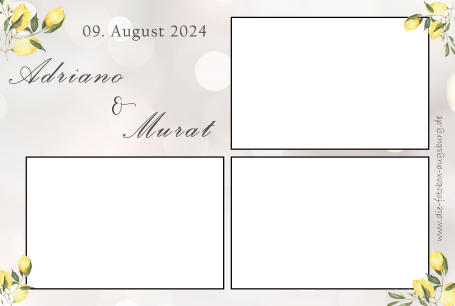 Sommerliches Fotobox-Layout mit Zitronenmotiv für frische Events.